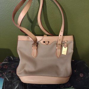 Dooney & Bourke Khaki Twill and Leather Bag